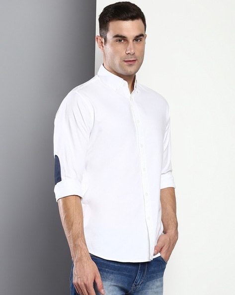 White button shops up dress shirt mens