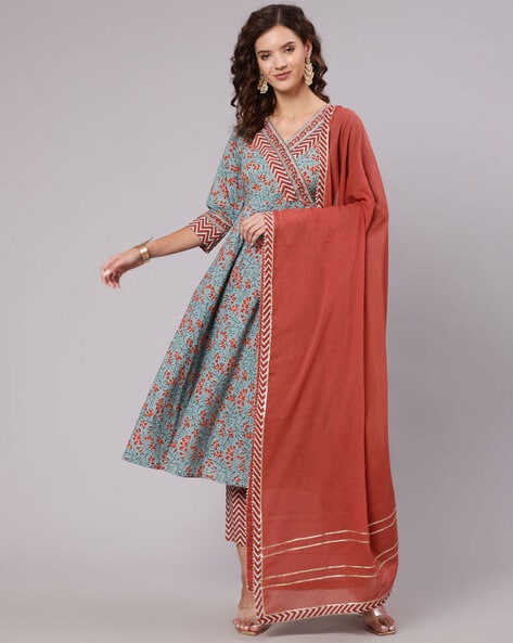 Cotton Handblock Printed Anarkali Kurti at Rs 1550 | Gown Shape Kurti in  Jaipur | ID: 2850447998597