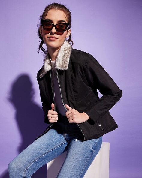 Buy Black Jackets & Coats for Women by BUYNEWTREND Online