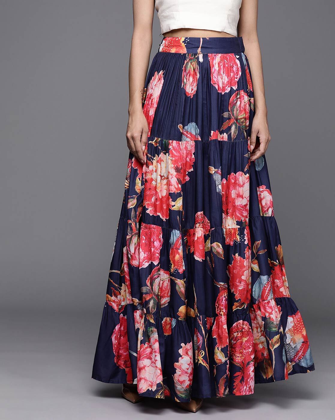 Floral maxi skirt on sale best sale