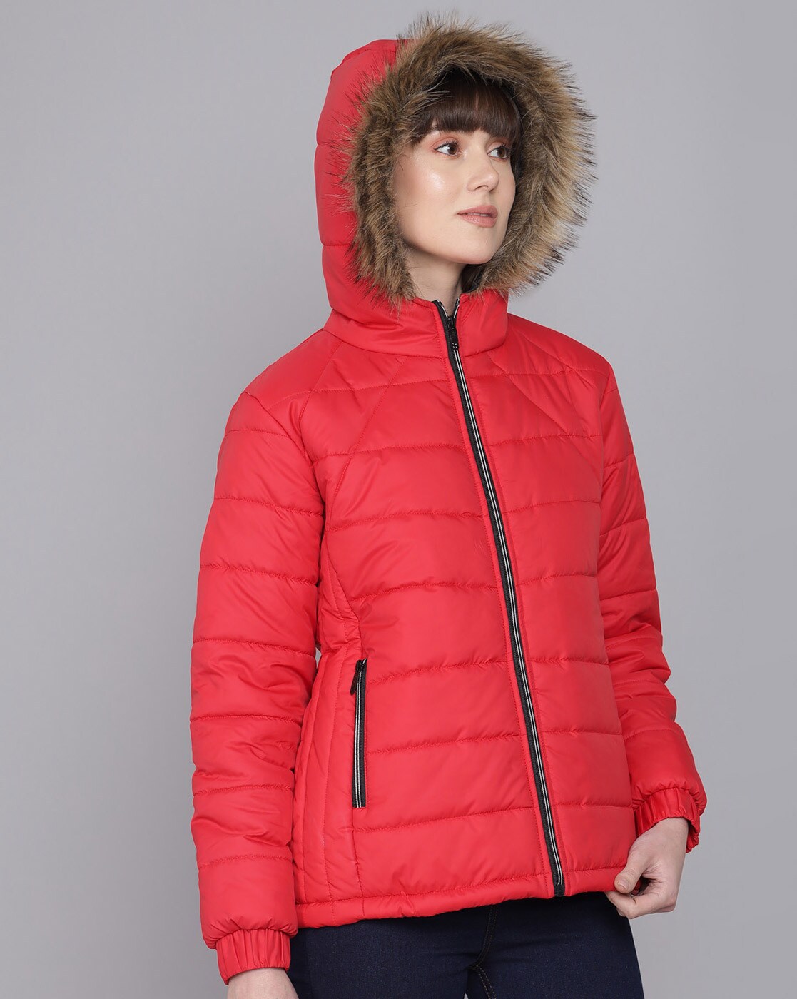 Buy TUMI Pax Estes Hooded Puffer Jacket | Black Color Women | AJIO LUXE