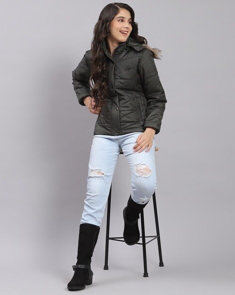 Buy Olive Jackets Shrugs for Girls by MONTE CARLO Online Ajio