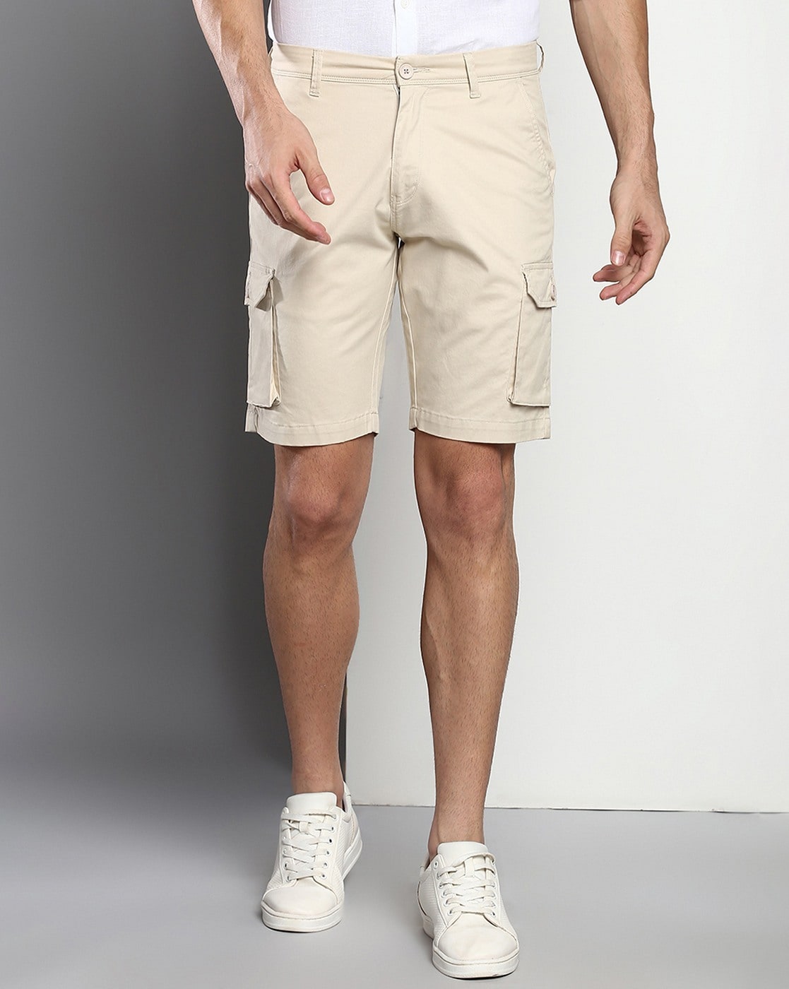 Mens cream hot sale cargo shorts