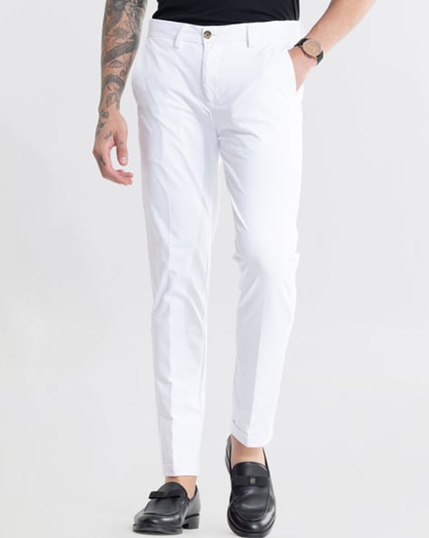 Buy ETA by Westside Off-White Slim-Fit Chinos for Online @ Tata CLiQ