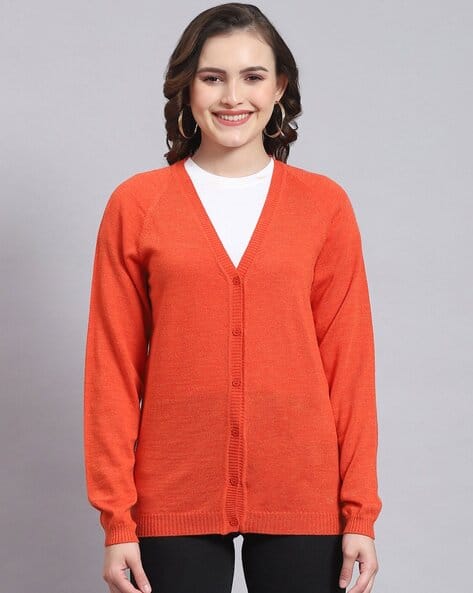 Buy Orange Sweaters Cardigans for Women by Monte Carlo Online