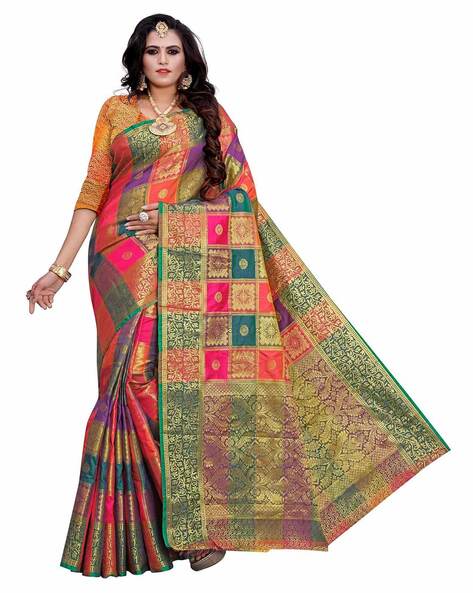 Buy Blue Sarees for Women by Peachmode Online | Ajio.com