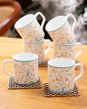 Set of 6 Ceramic Coffee Mugs