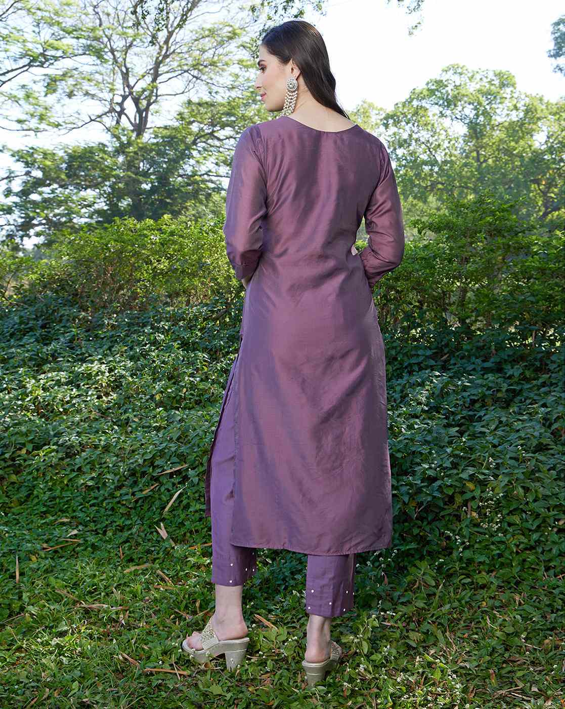Buy Seune Women's Dark Purple Cotton Kurta at Amazon.in