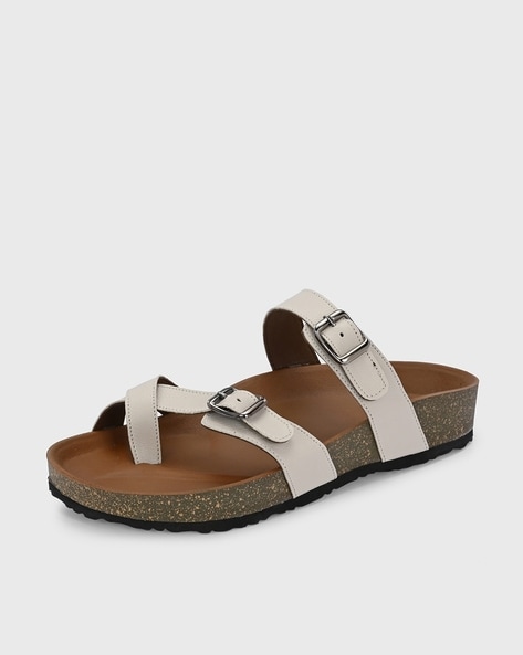 Men Toe Ring Sandals with Buckle Closure