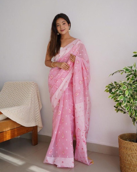 Pink Georgette Saree – Designer Pithi