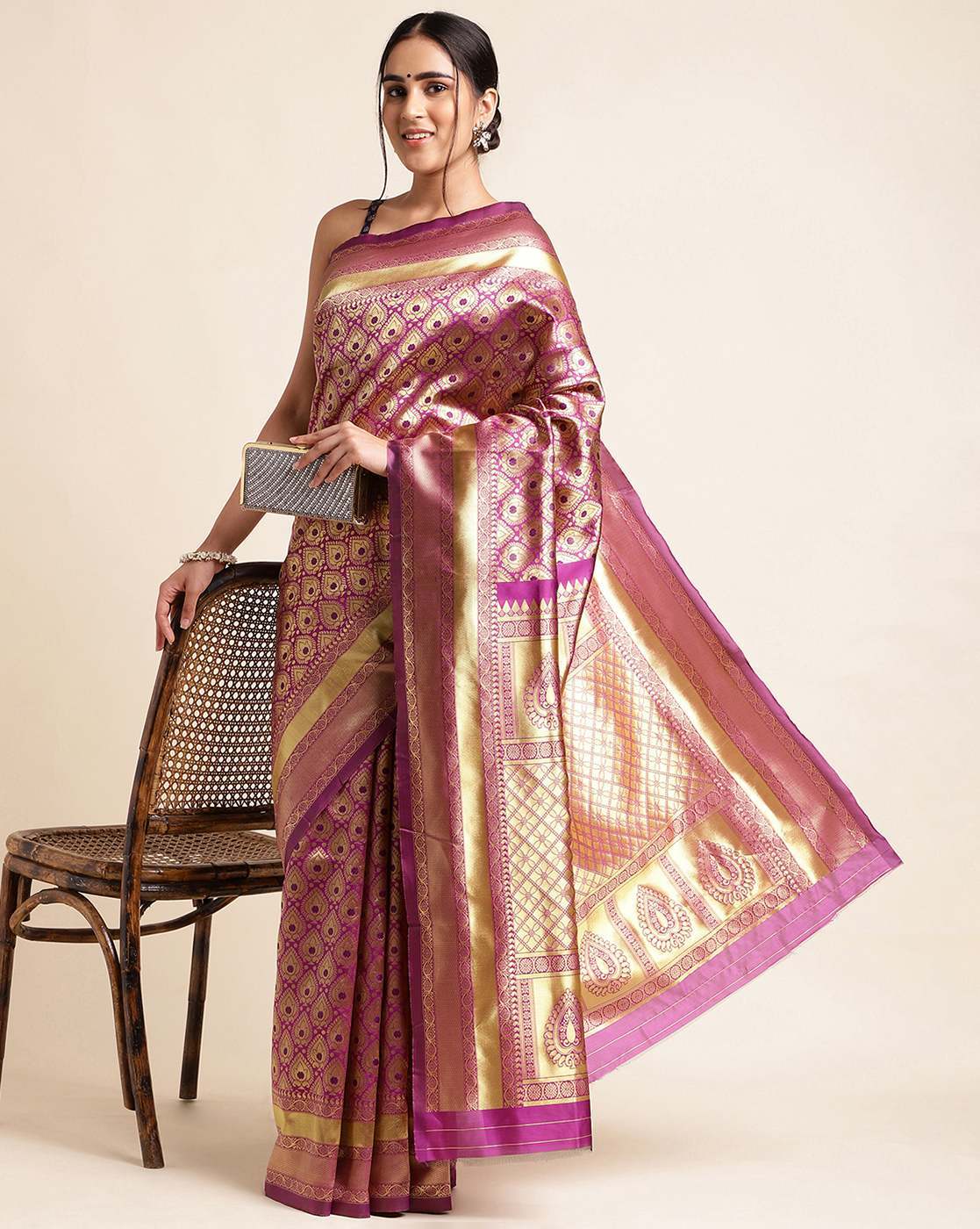 Buy PURPLE Sarees for Women by Indie Picks Online