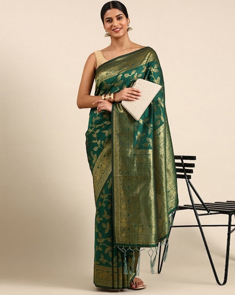 Buy Grey Sarees for Women by Peachmode Online | Ajio.com