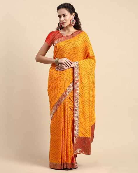 Buy Mustard Sarees for Women by Peachmode Online | Ajio.com