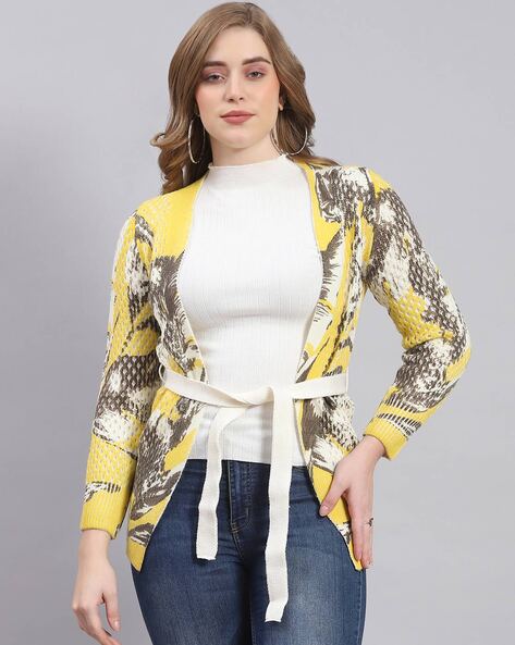 Women's plus size yellow on sale cardigan