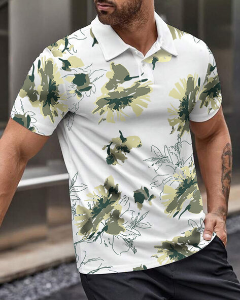 Men Graphic Print Regular Fit Polo T-Shirt