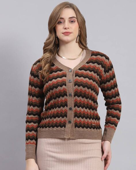 Buy Brown Sweaters Cardigans for Women by Monte Carlo Online Ajio