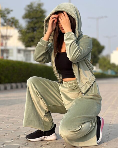 Women Hoodie Track Pants Co Ord Set