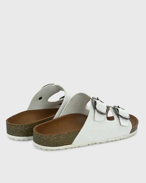 White two strap discount sandals