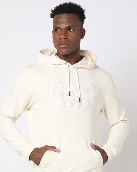 Men Brand Print Regular Fit Hoodie