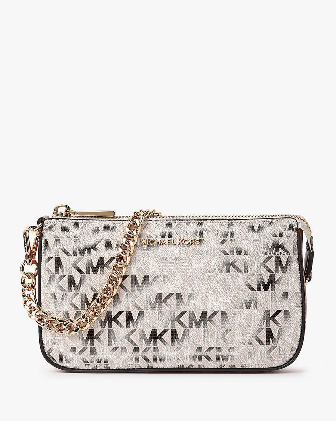 Buy Michael Kors Jet Set Small Chain Pouchette Bag White Color Women AJIO LUXE