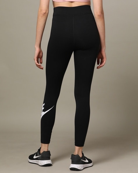 Nike Black Nike Dri-Fit Flat Front Flared Regular Solid Leggings Women's  Size S