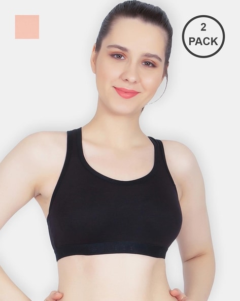 Buy Tofty Pack of 2 Sport Bras with Full Coverage at Redfynd
