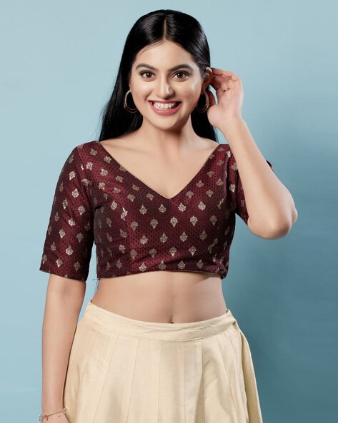 Buy Maroon Blouses for Women by SALWAR STUDIO Online