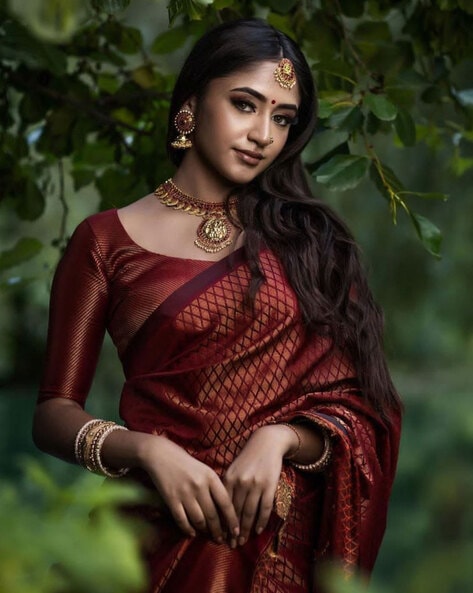 Shop Maroon Saree Blouse for Women Online from India's Luxury Designers 2024