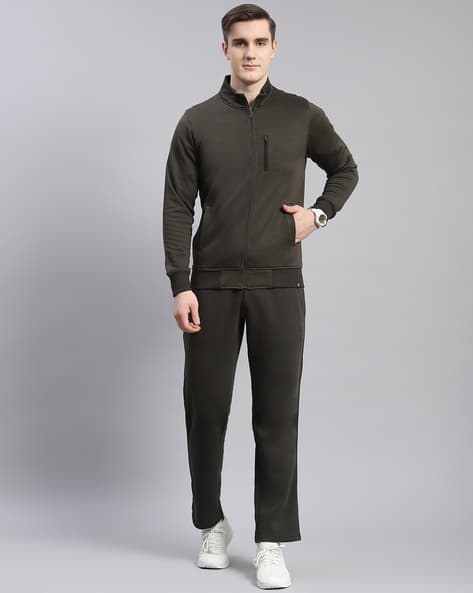 Men Zip-Front Regular Fit Track Suit