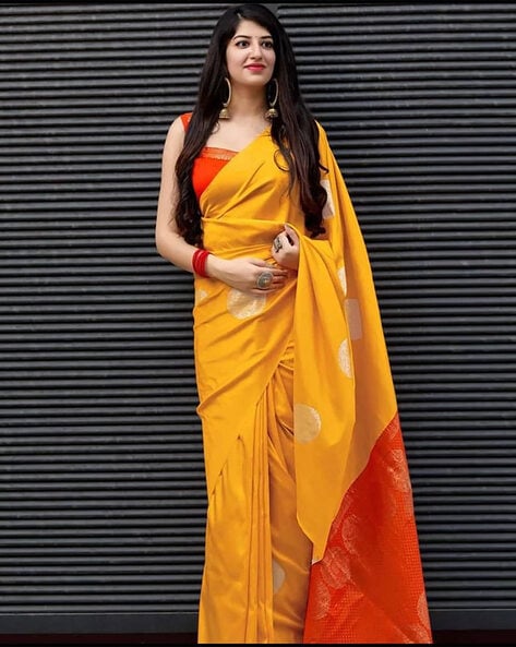 Buy Yellow Sarees for Women by Indie Picks Online