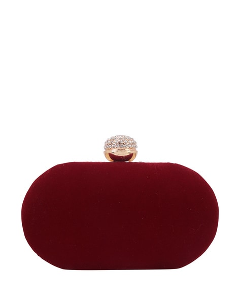 Burgundy discount velvet clutch