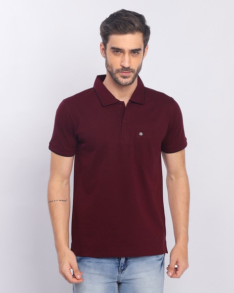 Maroon color polo t shirt best sale