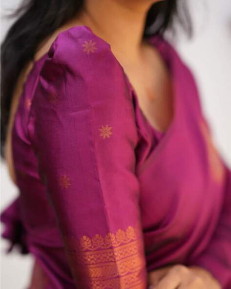 Buy Magenta Sarees for Women by Indie Picks Online