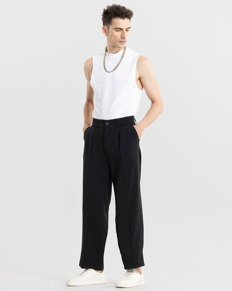New Look double pleat front smart pants in stone | ASOS