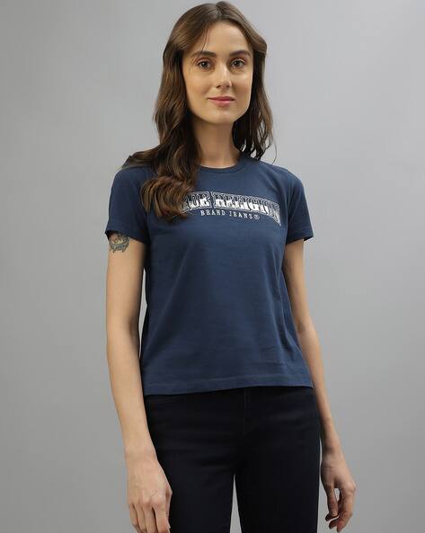 Brand Print Regular Fit Crew-Neck T-Shirt