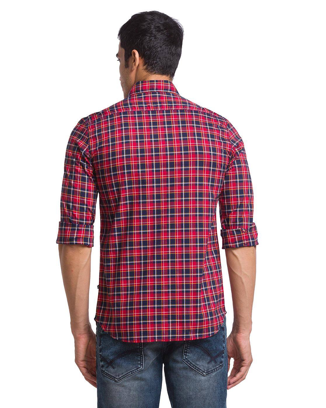 Men Checked Slim Fit Shirt
