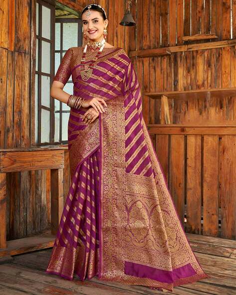 Buy Lavender purple Sarees for Women by Blissta Online | Ajio.com