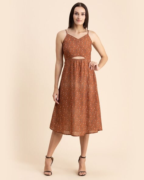 princess polly baby blue dress Burnt Orange Satin Bridesmaid Dress – Amelia main image 1