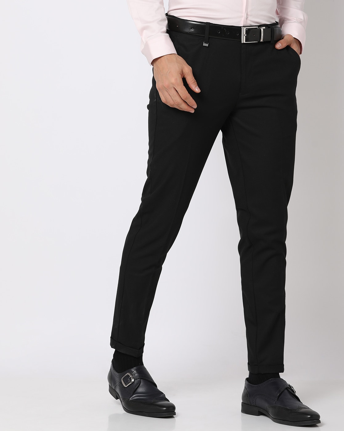 Buy Black Trousers & Pants for Men by NETPLAY Online