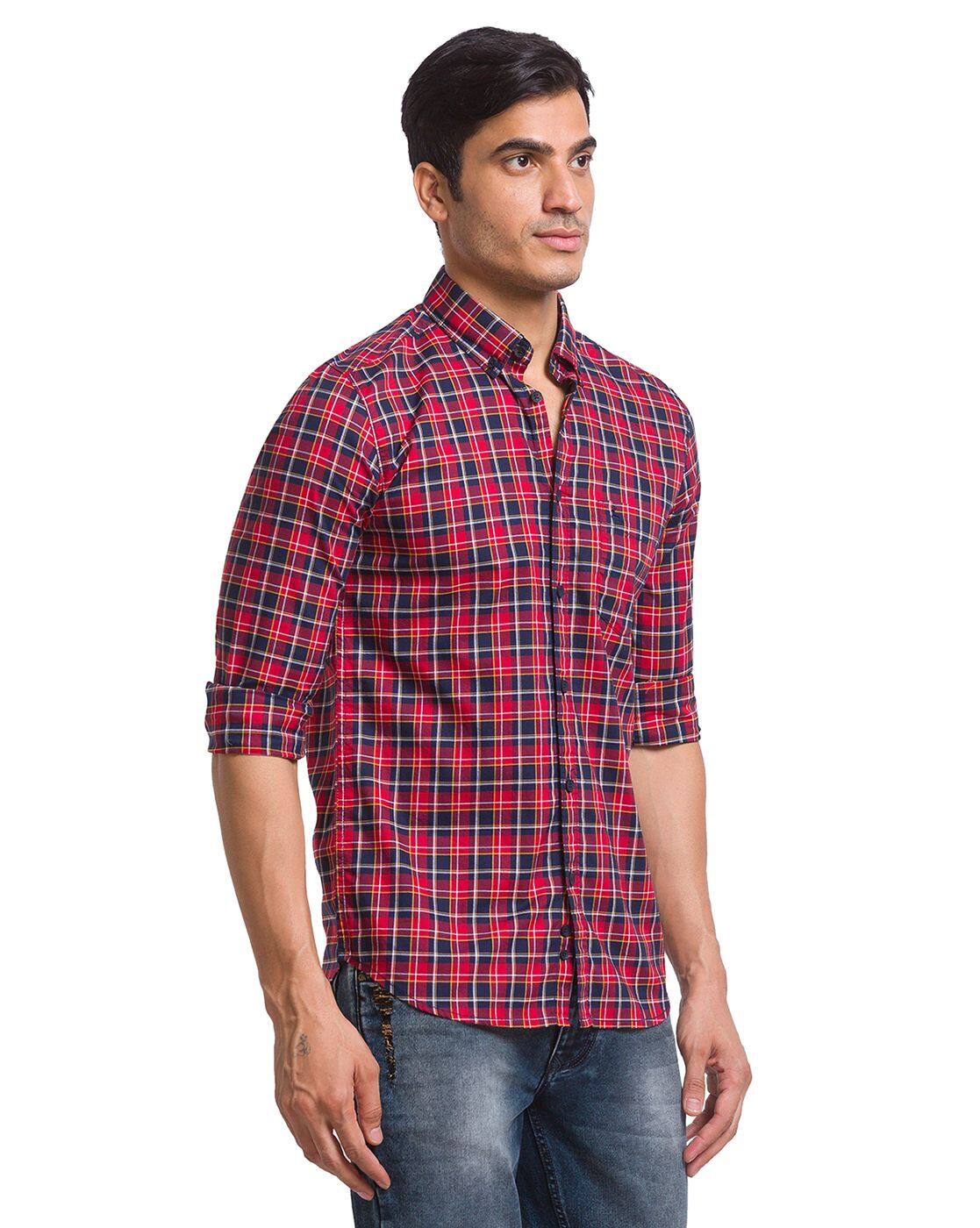 Men Checked Slim Fit Shirt