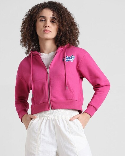 Buy Pink Sweatshirt Hoodies for Women by ONLY Online Ajio