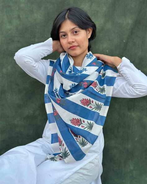 Buy Blue Stoles & Scarves for Women by BUTA BUTI Online