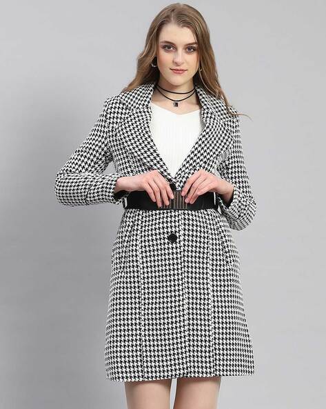 Houndstooth on sale peacoat women's