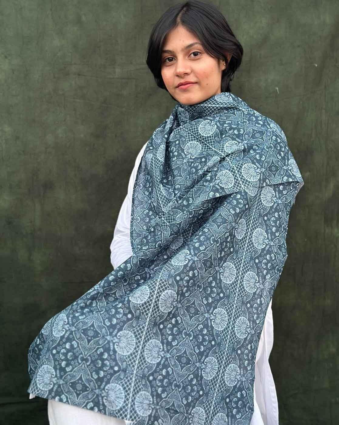 Buy Navy Blue Stoles & Scarves for Women by BUTA BUTI Online