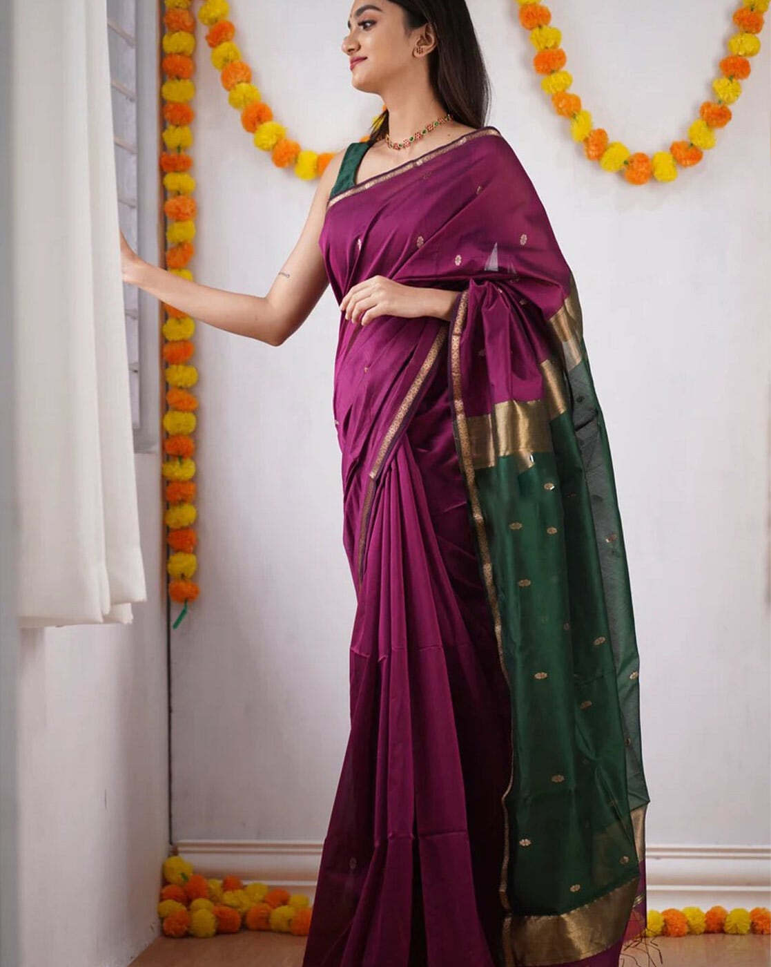 Heavenly Green and Maroon Colored Designer Saree, Bollywood Saree latest  collections | Bollywood Sarees