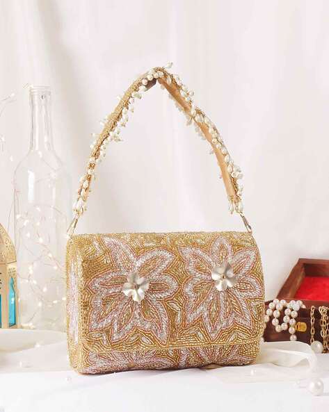 Gorgeous Womens Party Purse with Striped Embossed Design to India