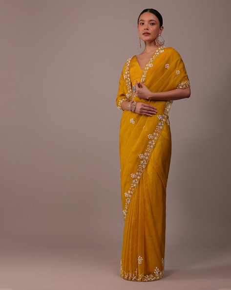 Buy Royal Blue Saree With Stone Embellishments Kalki Fashion India