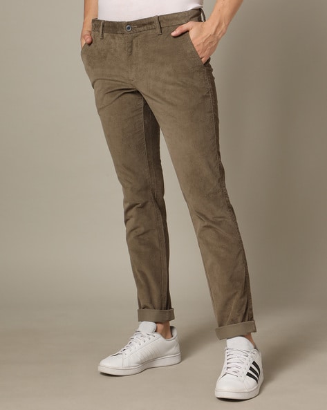 Buy Allen Solly Men Grey Slim Fit Solid Casual Trouser online