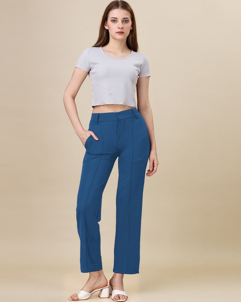 Buy Navy Trousers & Pants for Women by ONLY Online | Ajio.com