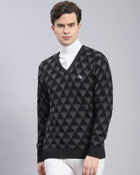 Buy Black Sweaters Cardigans for Men by MONTE CARLO Online - Main Image